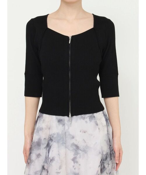 MERCURYDUO（マーキュリーデュオ）の「フロントZIPニット（ニット/セーター・レディース・ピンク/ブラック/ダークブラウン・FREE）」の13枚目の写真