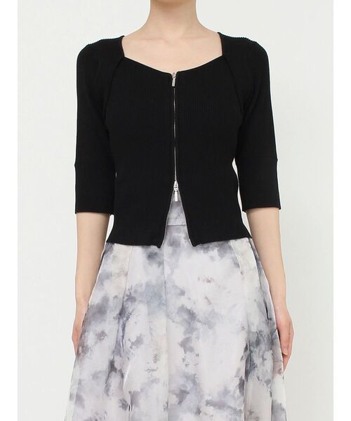 MERCURYDUO（マーキュリーデュオ）の「フロントZIPニット（ニット/セーター・レディース・ピンク/ブラック/ダークブラウン・FREE）」の20枚目の写真