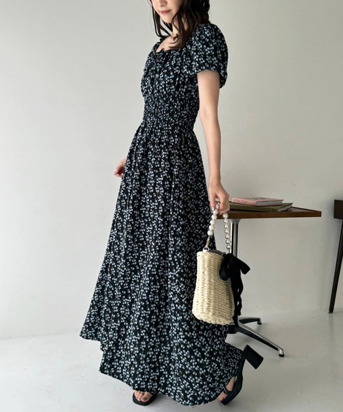 meer. シャーリングパフスリーブドレス one after another NICE CLAUP（ワンアフターアナザーナイ