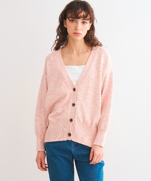 three dots(スリードッツ)の「スプリング メランジ カーディガン(カーディガン/ボレロ・レディース・イエロー/ピンク・SMALL)」の4枚目の写真