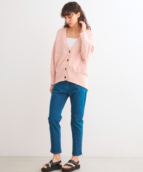 three dots(スリードッツ)の「スプリング メランジ カーディガン(カーディガン/ボレロ・レディース・イエロー/ピンク・SMALL)」の8枚目の写真