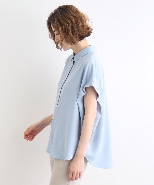 grove(グローブ)の「◆【洗える・防シワ・UVカット】パール調釦とろみシャツ(シャツ/ブラウス・レディース・スミクロ/サックスブルー/オフホワイト・02/03/01/04/05)」の17枚目の写真