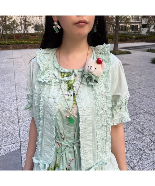 PINKHOUSE♡ピコフリルピンタックボタンブラウス　綿ローン PINKHOUSE♡ピコフリルピンタックボタンブラウス 綿ローン