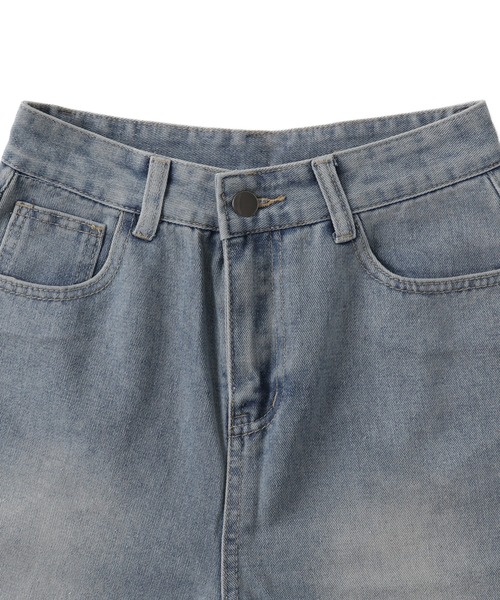 dispark(ディスパーク)の「DISPARK/ワイドハーフデニムパンツ(デニムパンツ・レディース・ブルー系1/スミクロ・SMALL/MEDIUM)」の7枚目の写真