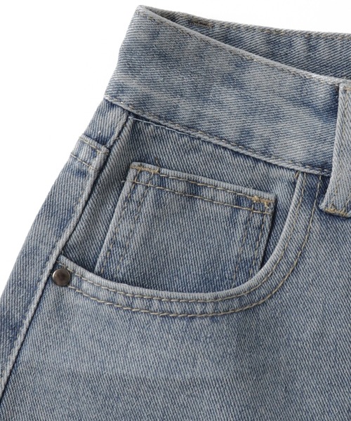 dispark(ディスパーク)の「DISPARK/ワイドハーフデニムパンツ(デニムパンツ・レディース・ブルー系1/スミクロ・SMALL/MEDIUM)」の5枚目の写真