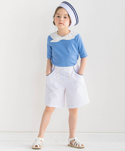 【セール】ピケストレッチマリンパンツ(90~160cm)（その他パンツ）｜BeBe（ベベ）