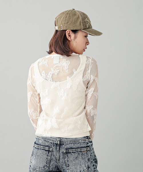 X-girl（エックスガール）の「BUTTERFLY LACE CARDIGAN