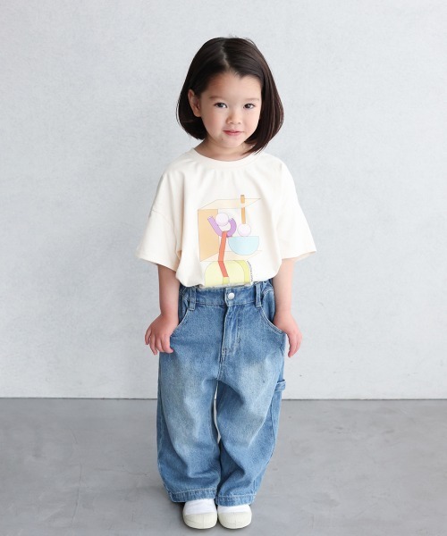 ooju(オージュ)の「【ooju】ooju x カワイハルナ プリントTシャツ(Tシャツ/カットソー・キッズ・チャコールグレー/アイボリー・1/2/4/3)」の7枚目の写真