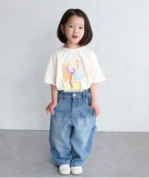 ooju(オージュ)の「【ooju】ooju x カワイハルナ プリントTシャツ(Tシャツ/カットソー・キッズ・チャコールグレー/アイボリー・1/2/4/3)」の8枚目の写真