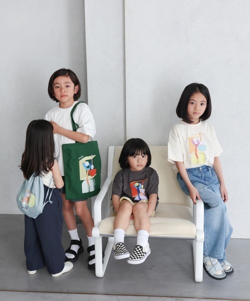 ooju(オージュ)の「【ooju】ooju x カワイハルナ プリントTシャツ(Tシャツ/カットソー・キッズ・チャコールグレー/アイボリー・1/2/4/3)」の16枚目の写真