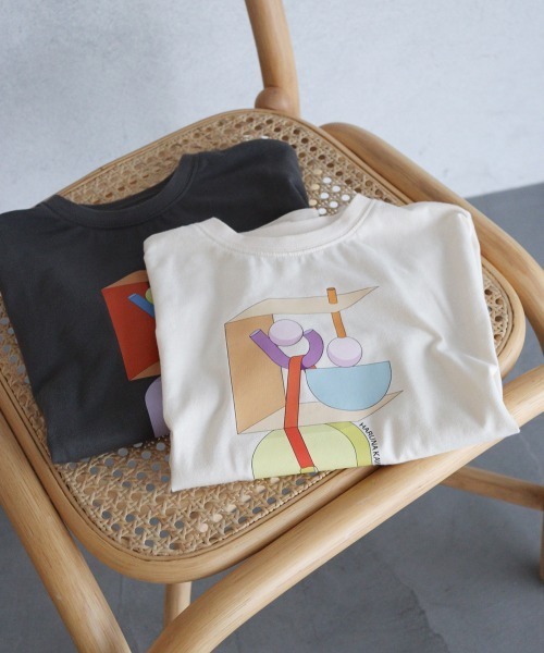 ooju(オージュ)の「【ooju】ooju x カワイハルナ プリントTシャツ(Tシャツ/カットソー・キッズ・チャコールグレー/アイボリー・1/2/4/3)」の18枚目の写真