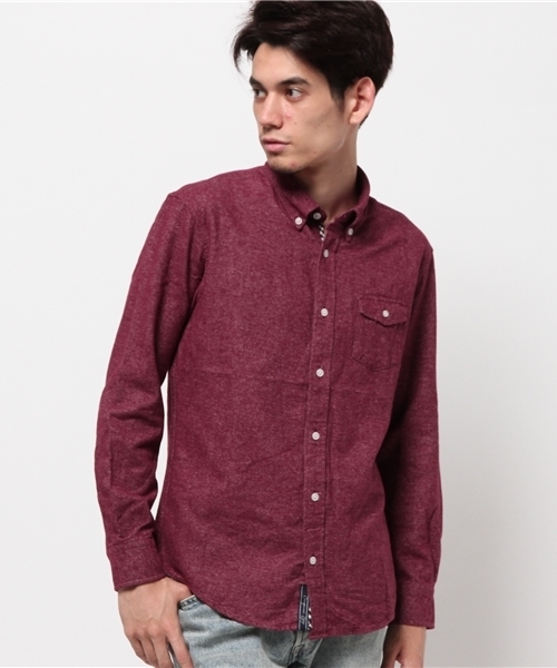 CIAOPANIC TYPY（チャオパニックティピー）の「【1/13ヒルナンデス!紹介アイテム】起毛フランネルボタンダウン（シャツ/ブラウス・メンズ・キャメル/ホワイト/ワインレッド/ネイビー/グリーン/その他20・LARGE/SMALL/MEDIUM）」の5枚目の写真