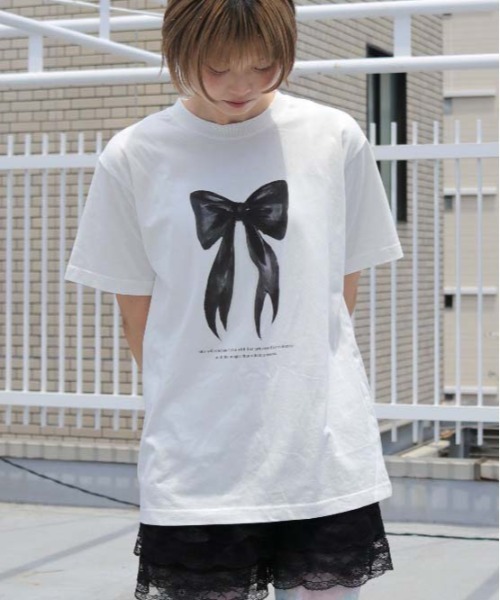UNIT CHEST（ユニットチェスト）の「【UNIT CHEST】unique unisex T-shirt　OIF designer eggs コラボT RIBBON by @yurinbanno（Tシャツ/カットソー・メンズ・ホワイト系その他/ホワイト系その他2・M/S/L）」の11枚目の写真