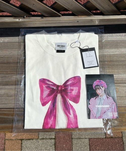 UNIT CHEST（ユニットチェスト）の「【UNIT CHEST】unique unisex T-shirt　OIF designer eggs コラボT RIBBON by @yurinbanno（Tシャツ/カットソー・メンズ・ホワイト系その他/ホワイト系その他2・M/S/L）」の5枚目の写真