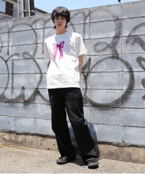 UNIT CHEST（ユニットチェスト）の「【UNIT CHEST】unique unisex T-shirt　OIF designer eggs コラボT RIBBON by @yurinbanno（Tシャツ/カットソー・メンズ・ホワイト系その他/ホワイト系その他2・M/S/L）」の8枚目の写真