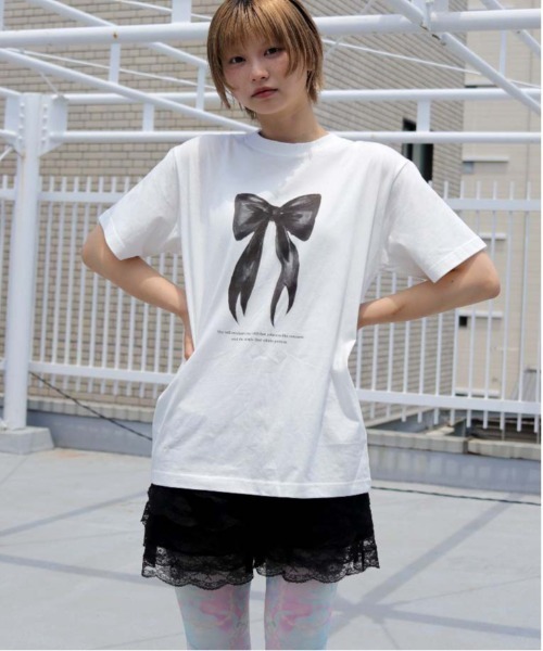 UNIT CHEST（ユニットチェスト）の「【UNIT CHEST】unique unisex T-shirt　OIF designer eggs コラボT RIBBON by @yurinbanno（Tシャツ/カットソー・メンズ・ホワイト系その他/ホワイト系その他2・M/S/L）」の12枚目の写真