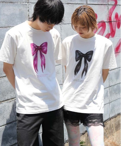 UNIT CHEST（ユニットチェスト）の「【UNIT CHEST】unique unisex T-shirt　OIF designer eggs コラボT RIBBON by @yurinbanno（Tシャツ/カットソー・メンズ・ホワイト系その他/ホワイト系その他2・M/S/L）」の18枚目の写真