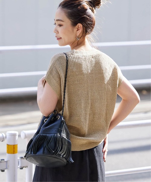 B.C STOCK（ベーセーストック）の「《追加2》リネンコットンベスト（ベスト・レディース・ブラック/ホワイト/ベージュ・FREE）」の22枚目の写真