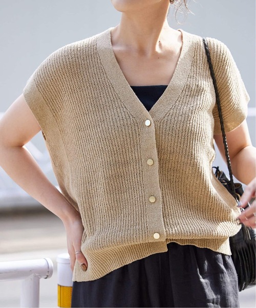 B.C STOCK（ベーセーストック）の「《追加2》リネンコットンベスト（ベスト・レディース・ブラック/ホワイト/ベージュ・FREE）」の21枚目の写真