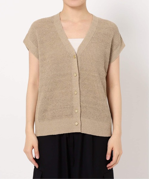 B.C STOCK（ベーセーストック）の「《追加2》リネンコットンベスト（ベスト・レディース・ブラック/ホワイト/ベージュ・FREE）」の6枚目の写真