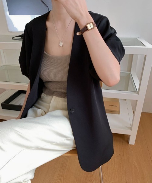ABITOKYO(アビトーキョー)の「バルーン袖ノーカラージャケット(ノーカラージャケット・レディース・ベージュ/ブラック・L/M/XL)」の17枚目の写真