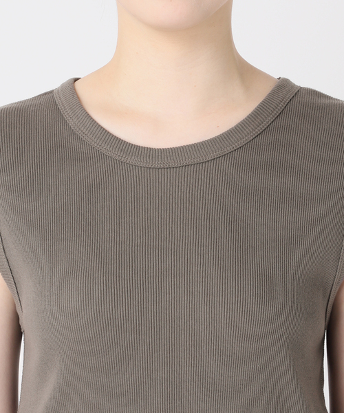 Deuxieme Classe(ドゥーズィエムクラス)の「追加 dignity sleeveless(Tシャツ/カットソー・レディース・チョコ/チャコールグレー/ホワイト/ブラック・FREE)」の6枚目の写真