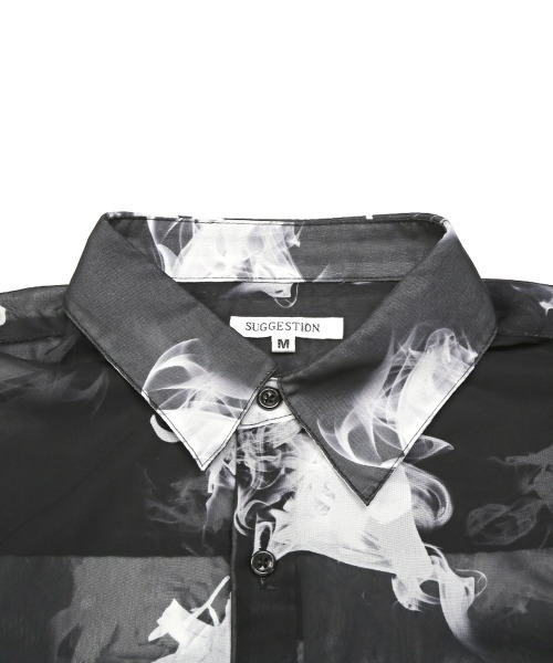 LUXSTYLE(ラグスタイル)の「総柄オーガンジー半袖シャツ(シャツ/ブラウス・メンズ・ブラック/ホワイト・L/M)」の21枚目の写真