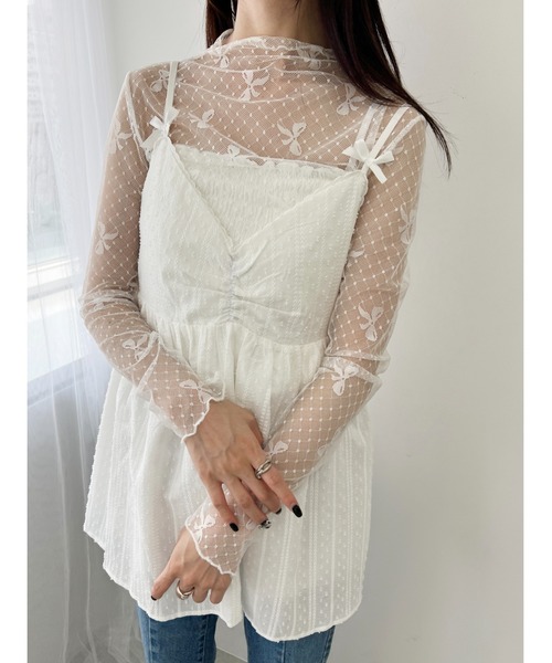 WC（ダブル シー）の「リボンレースキャミチュニック（その他トップス・レディース・ブラック/ホワイト・FREE）」の13枚目の写真