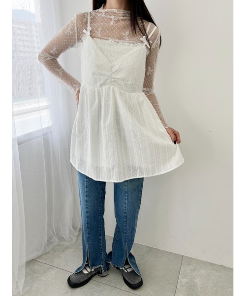 WC（ダブル シー）の「リボンレースキャミチュニック（その他トップス・レディース・ブラック/ホワイト・FREE）」の15枚目の写真