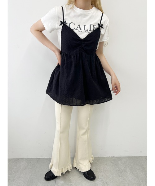 WC（ダブル シー）の「リボンレースキャミチュニック（その他トップス・レディース・ブラック/ホワイト・FREE）」の4枚目の写真