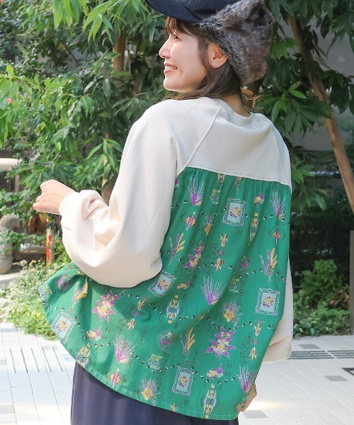 tシャツ メヒコプリントコンビプルオーバー レディース メヒコプリントコンビプルオーバー（Tシャツ/カットソー