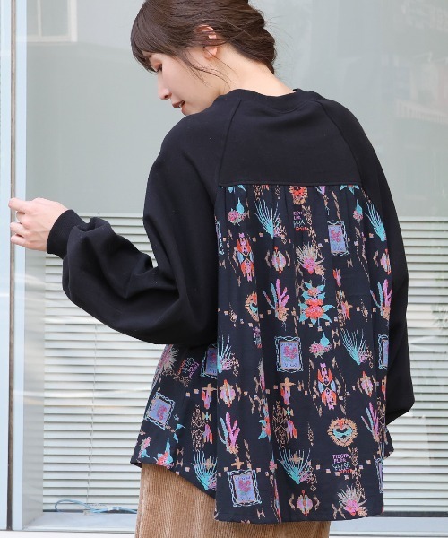 tシャツ メヒコプリントコンビプルオーバー レディース メヒコプリントコンビプルオーバー（Tシャツ/カットソー