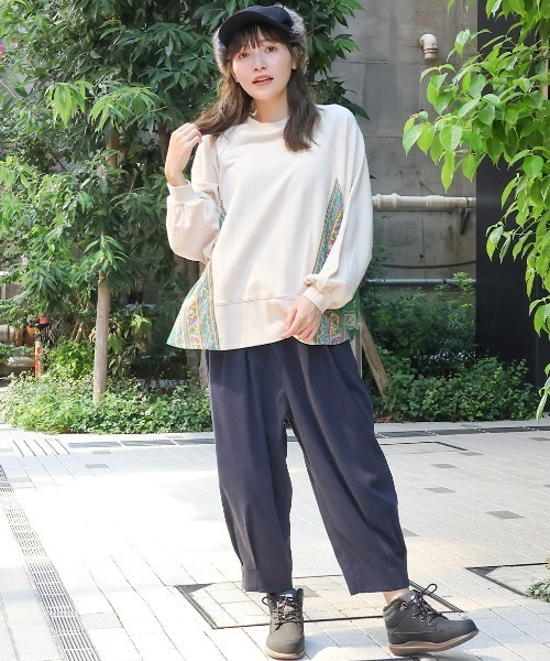 tシャツ メヒコプリントコンビプルオーバー レディース メヒコプリントコンビプルオーバー（Tシャツ/カットソー
