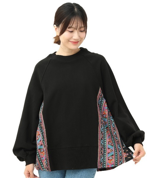 tシャツ メヒコプリントコンビプルオーバー レディース メヒコプリントコンビプルオーバー（Tシャツ/カットソー