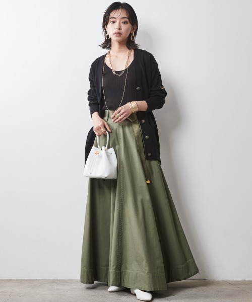 CHIC STYLE(シックスタイル)の「 レタードカーディガン <大きいサイズ有>シックスタイル (カーディガン/ボレロ・レディース・カーキ/ブラック/ベージュ・M/L/LL/3L/4L/5L)」の14枚目の写真