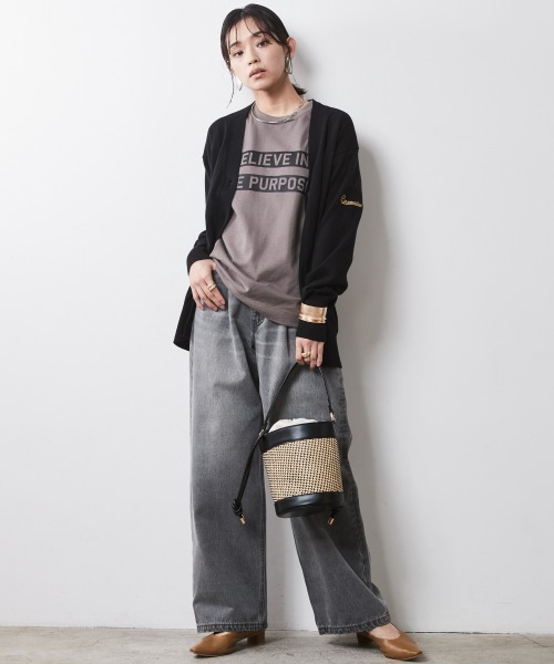 CHIC STYLE(シックスタイル)の「 レタードカーディガン <大きいサイズ有>シックスタイル (カーディガン/ボレロ・レディース・カーキ/ブラック/ベージュ・M/L/LL/3L/4L/5L)」の10枚目の写真