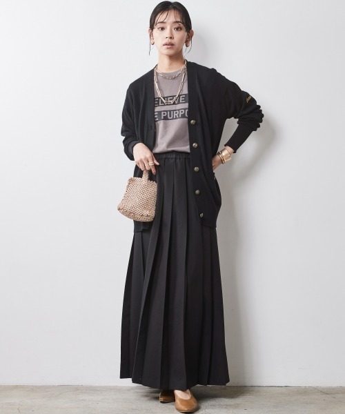 CHIC STYLE(シックスタイル)の「 レタードカーディガン <大きいサイズ有>シックスタイル (カーディガン/ボレロ・レディース・カーキ/ブラック/ベージュ・M/L/LL/3L/4L/5L)」の7枚目の写真