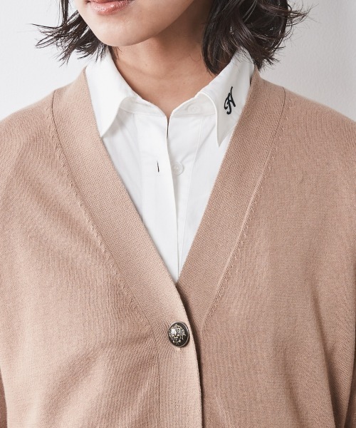 CHIC STYLE(シックスタイル)の「 レタードカーディガン <大きいサイズ有>シックスタイル (カーディガン/ボレロ・レディース・カーキ/ブラック/ベージュ・M/L/LL/3L/4L/5L)」の18枚目の写真