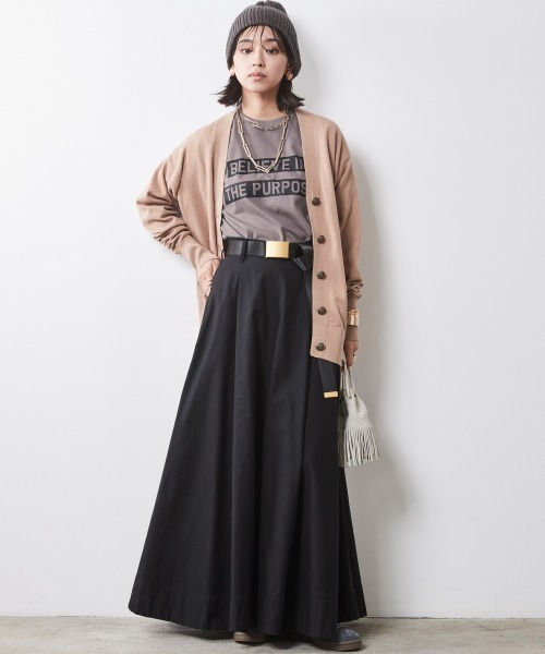 CHIC STYLE(シックスタイル)の「 レタードカーディガン <大きいサイズ有>シックスタイル (カーディガン/ボレロ・レディース・カーキ/ブラック/ベージュ・M/L/LL/3L/4L/5L)」の6枚目の写真