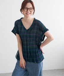 テンセル(TM)繊維混Vネックブラウス