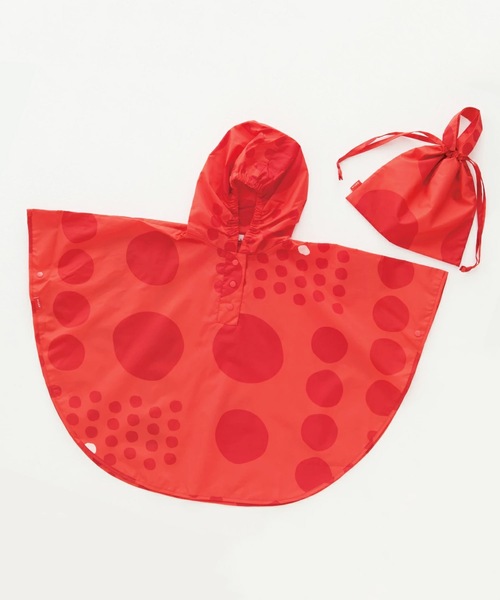 392 plusm(サンキューニプリュスエム)の「tr:392plusm サンキューニ プリュス エム:maru poncho マル ドット キッズポンチョ(レインコート/ポンチョ・キッズ・ブラウン/レッド/ネイビー/イエロー/カーキ/ブラック・M/S)」の6枚目の写真