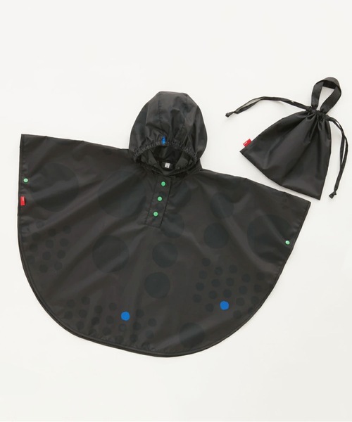 392 plusm(サンキューニプリュスエム)の「tr:392plusm サンキューニ プリュス エム:maru poncho マル ドット キッズポンチョ(レインコート/ポンチョ・キッズ・ブラウン/レッド/ネイビー/イエロー/カーキ/ブラック・M/S)」の2枚目の写真