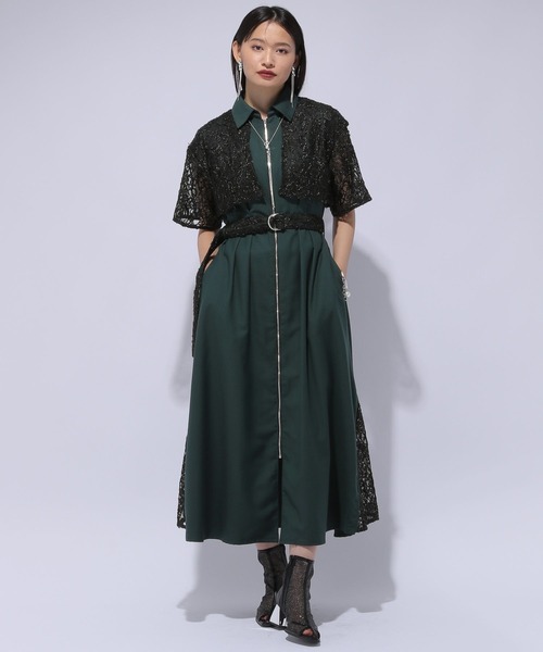 HARE（ハレ）の「ラメレースキリカエジップワンピース(HARE