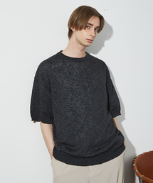 メッシュニット スラブTシャツ / シアー素材