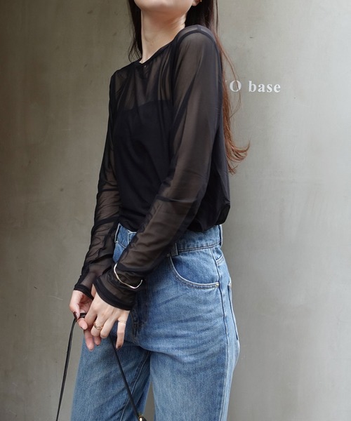 CORNERS(コーナーズ)の「パワーメッシュロンT(Tシャツ/カットソー・レディース・ブラック/グレイッシュベージュ/オリーブ・M)」の10枚目の写真