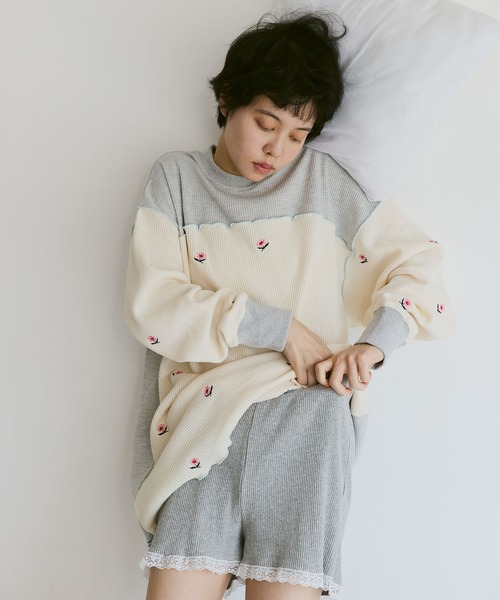 Casselini HOME(キャセリーニ ホーム)刺繍プルオーバー（ルームウェア/パジャマ）｜Casselini（キャセリーニ）