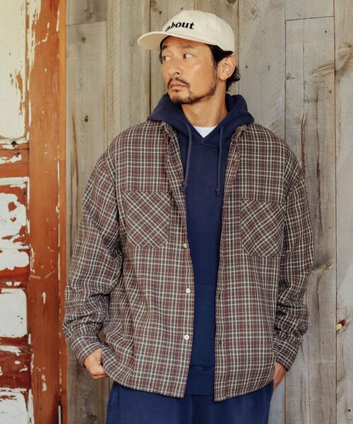 B:MING by BEAMS（ビーミングバイビームス）の「コットン チェック ダブルポケット シャツ（シャツ/ブラウス・メンズ・ネイビー/ブラウン・SMALL/MEDIUM/LARGE/X-LARGE）」の7枚目の写真
