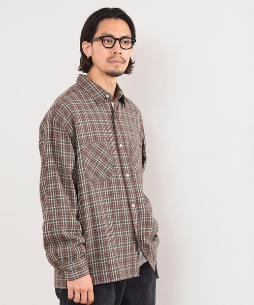 B:MING by BEAMS（ビーミングバイビームス）の「コットン チェック ダブルポケット シャツ（シャツ/ブラウス・メンズ・ネイビー/ブラウン・SMALL/MEDIUM/LARGE/X-LARGE）」の11枚目の写真