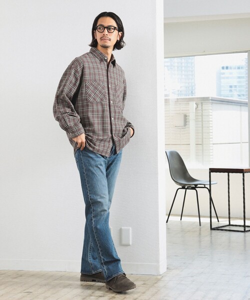 B:MING by BEAMS（ビーミングバイビームス）の「コットン チェック ダブルポケット シャツ（シャツ/ブラウス・メンズ・ネイビー/ブラウン・SMALL/MEDIUM/LARGE/X-LARGE）」の13枚目の写真