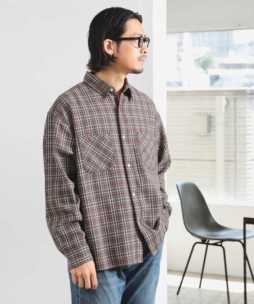 B:MING by BEAMS（ビーミングバイビームス）の「コットン チェック ダブルポケット シャツ（シャツ/ブラウス・メンズ・ネイビー/ブラウン・SMALL/MEDIUM/LARGE/X-LARGE）」の14枚目の写真